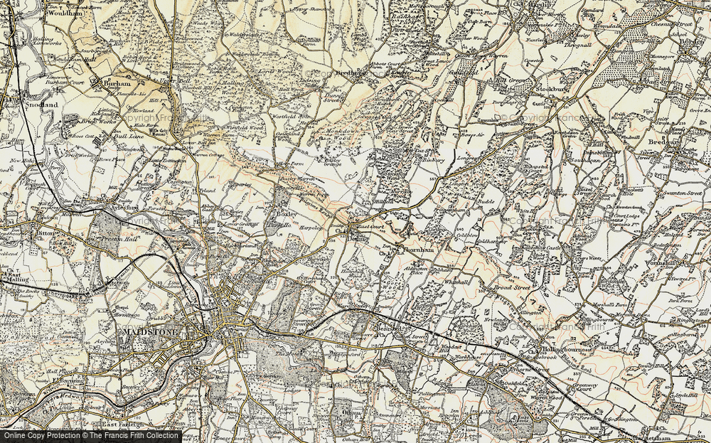 Old Map of Detling, 1897-1898 in 1897-1898