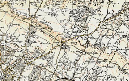 Old map of Detling in 1897-1898