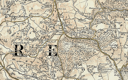 Old map of Devauden in 1899-1900