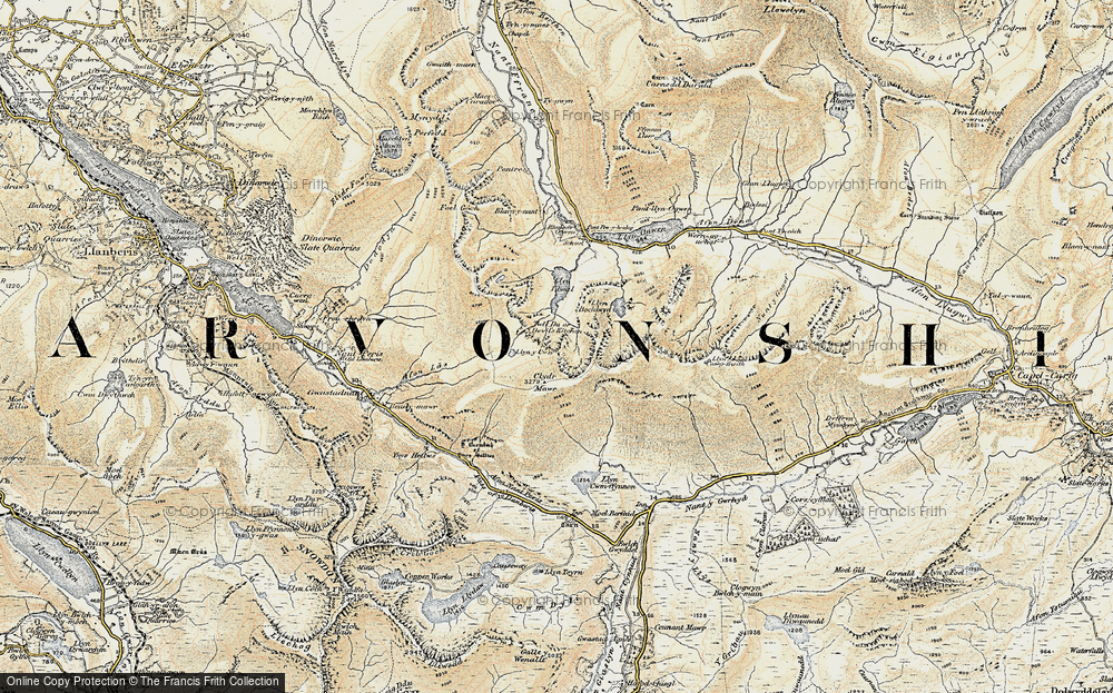 Old Map of Historic Map covering Y Foel Goch in 1903-1910