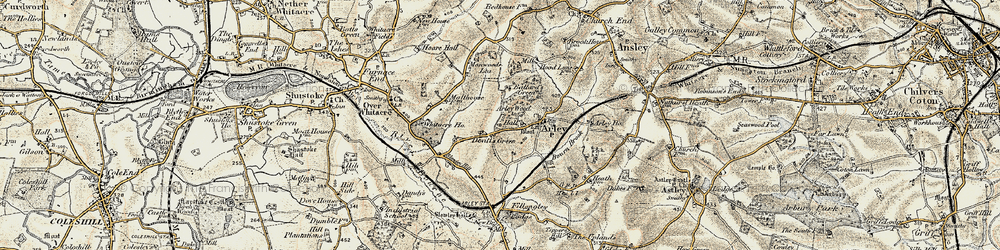 Old map of Devitts Green in 1901-1902