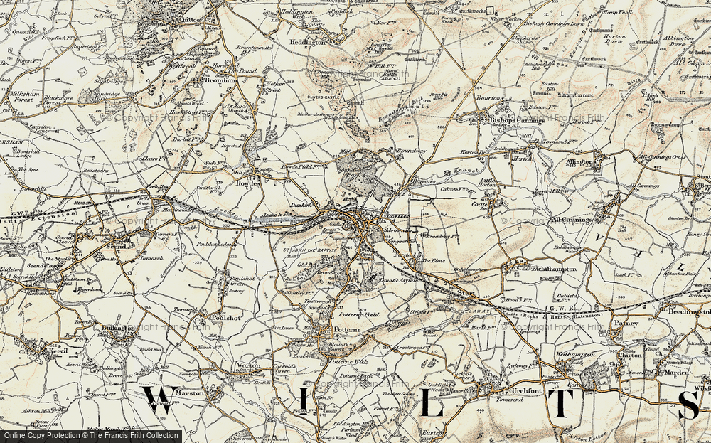 Old Map of Devizes, 1898-1899 in 1898-1899