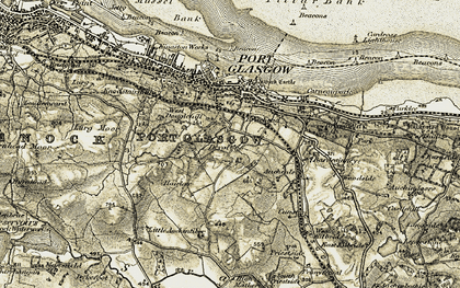 Old map of Auchentiber in 1905-1906