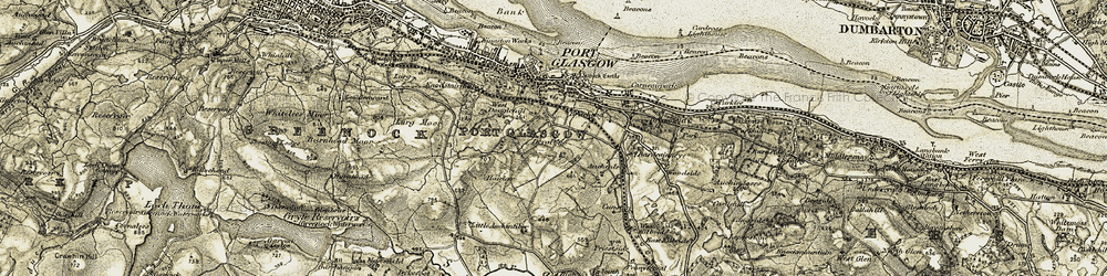 Old map of Devol in 1905-1906