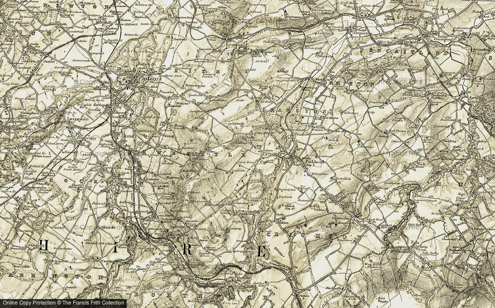 Old Map of Historic Map covering Woodhead in 1903-1904