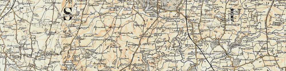 Old map of Dial Post in 1898