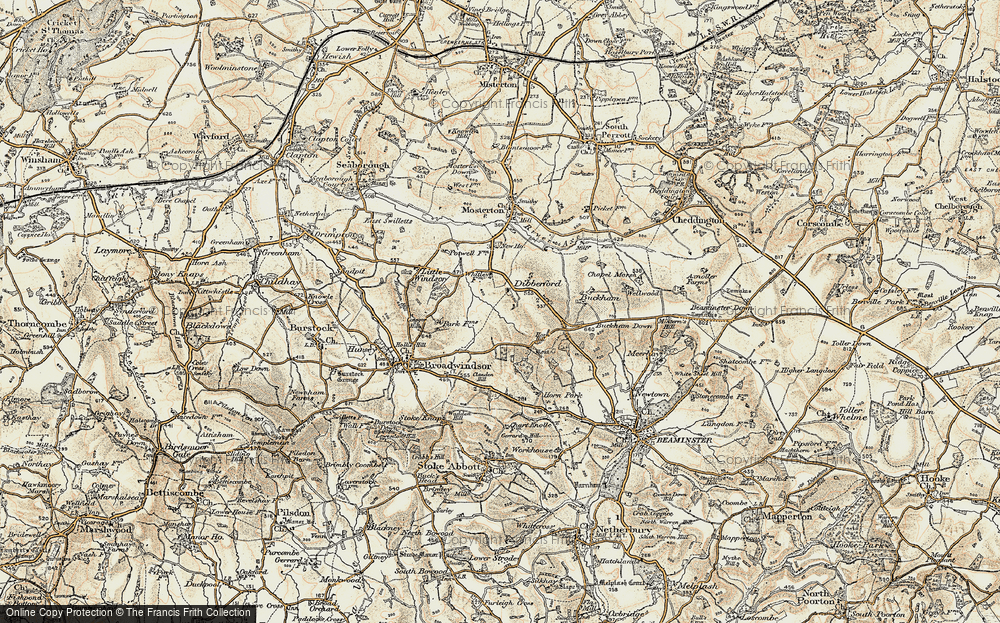Old Map of Dibberford, 1898-1899 in 1898-1899