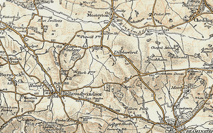 Old map of Dibberford in 1898-1899