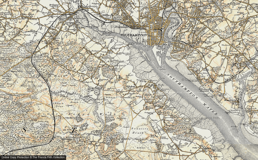 Old Map of Dibden, 1897-1909 in 1897-1909