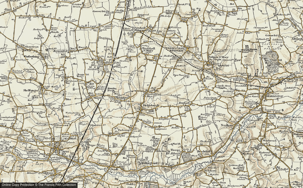 Old Map of Dickleburgh Moor, 1901-1902 in 1901-1902