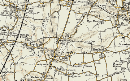 Old map of Dickleburgh Moor in 1901-1902