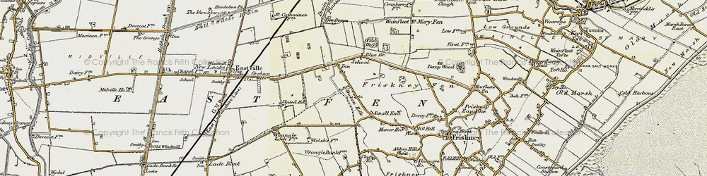 Old map of Dickon Hills in 1901-1903