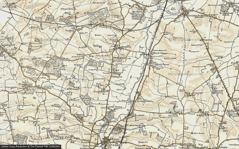 Old Map of Diddington, 1898-1901 in 1898-1901