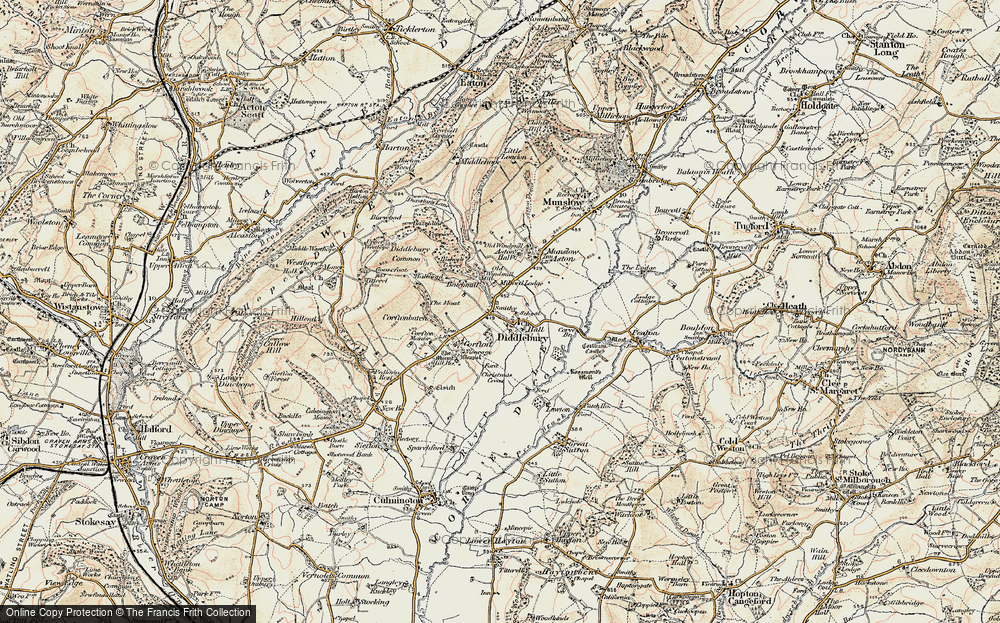 Old Map of Diddlebury, 1901-1902 in 1901-1902