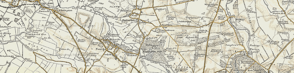 Old map of Didlington in 1901-1902
