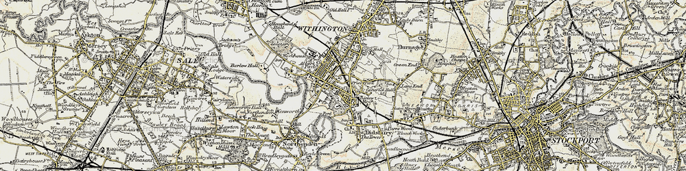 Old map of Didsbury in 1903
