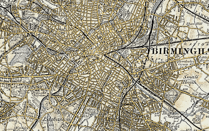 Old map of Digbeth in 1902