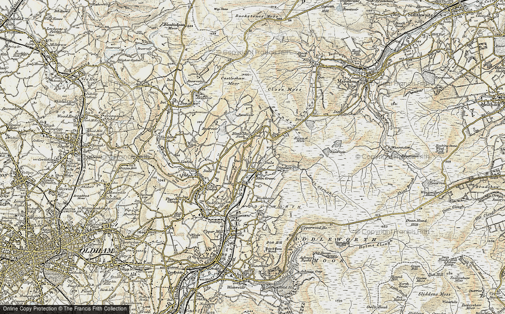 Old Map of Diggle, 1903 in 1903