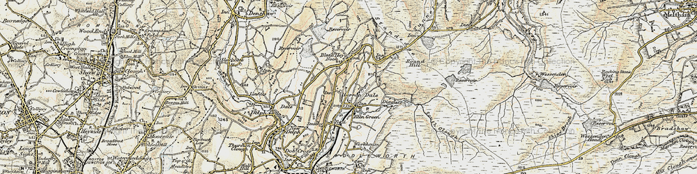 Old map of Diggle in 1903