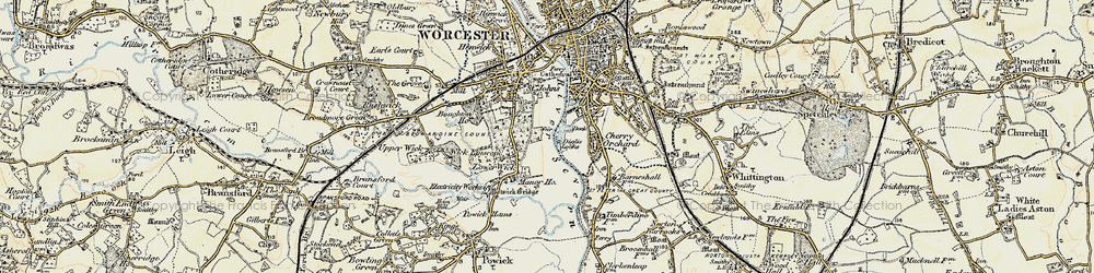 Old map of Diglis in 1899-1901
