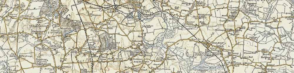 Old map of Broad Fen in 1901-1902