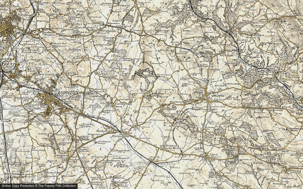 Old Map of Dilhorne, 1902 in 1902