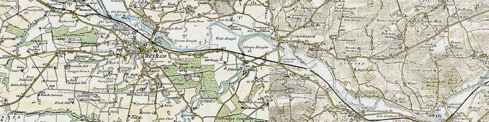 Old map of Dilston in 1901-1904