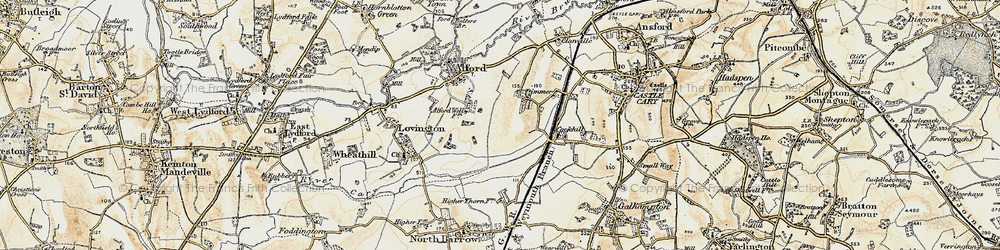Old map of Alford Fields in 1899