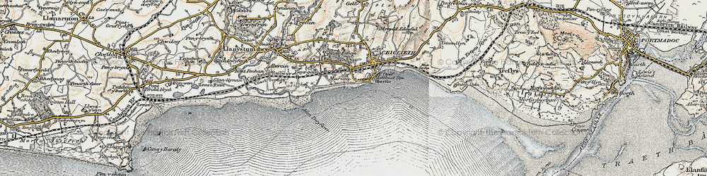 Old map of Dinas in 1903