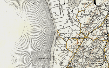 Old map of Dinas Dinlle in 1903-1910