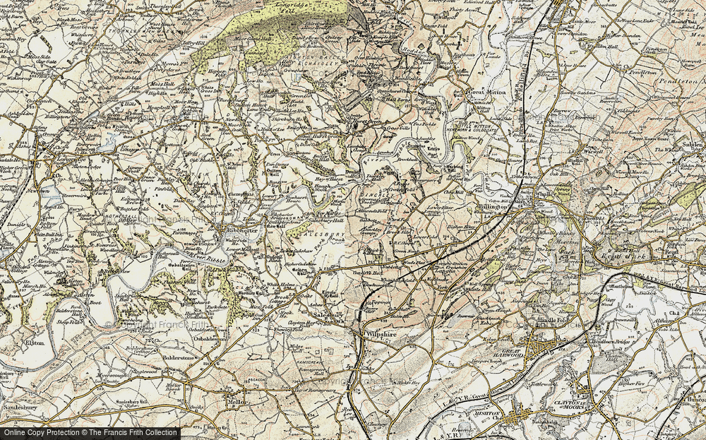 Old Map of Historic Map covering Lancashire in 1903-1904