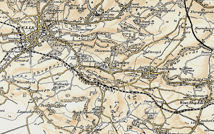 Old map of Dinder in 1899