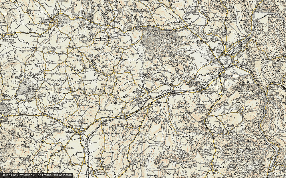 Old Map of Dingestow, 1899-1900 in 1899-1900
