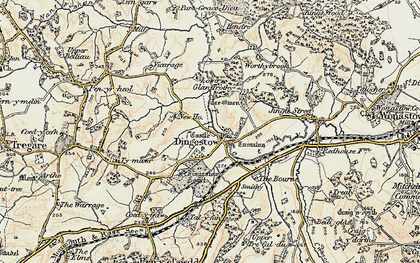 Old map of Dingestow in 1899-1900