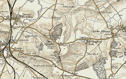 Old map of Woodlands in 1901-1902