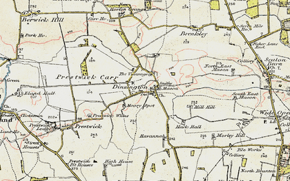 Old map of Dinnington in 1901-1903