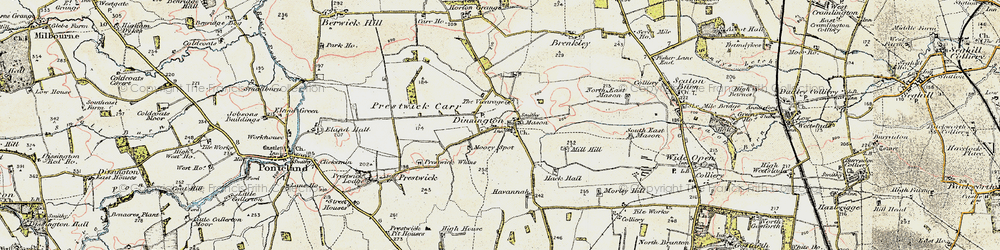 Old map of Dinnington in 1901-1903