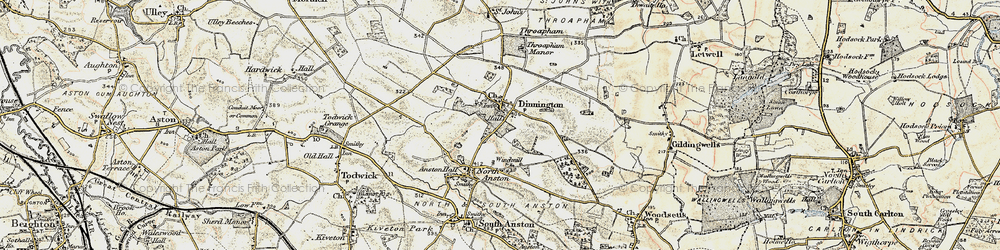 Old map of Dinnington in 1902-1903