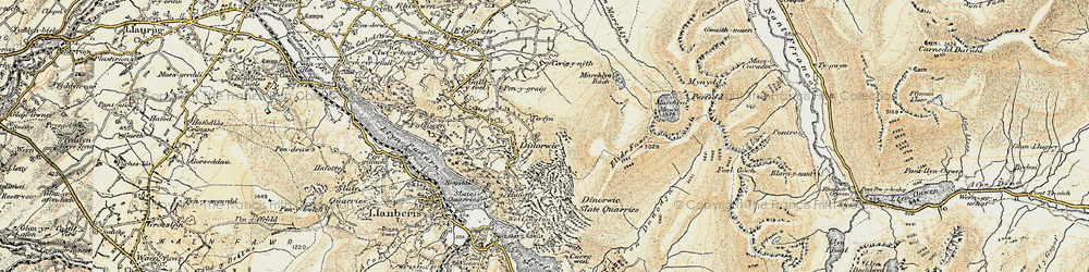 Old map of Afon Dudodyn in 1903-1910
