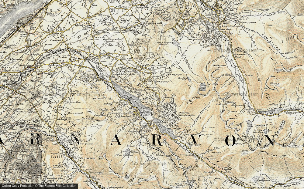 Old Map of Dinorwig, 1903-1910 in 1903-1910