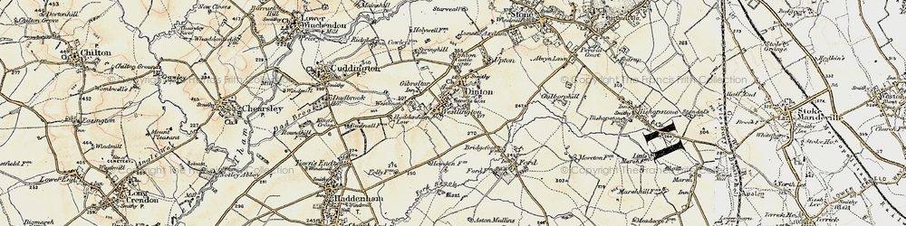 Old map of Dinton in 1898