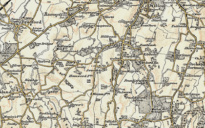 Old map of Dipford in 1898-1900