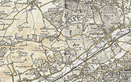 Old map of Dippenhall in 1898-1909