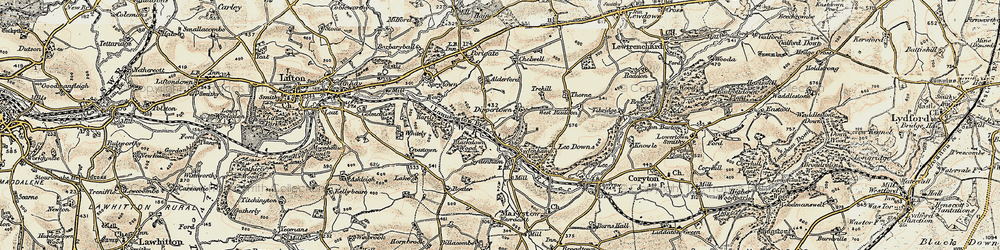 Old map of Allerford in 1899-1900