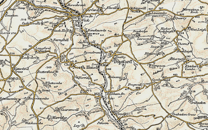 Old map of Bickham Br in 1899