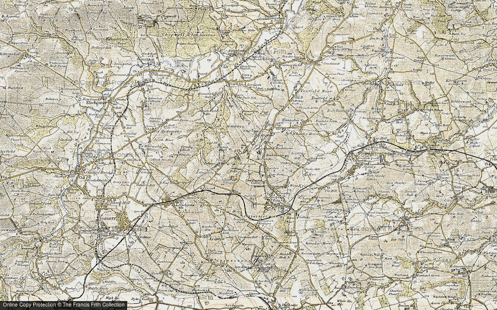 Old Map of Historic Map covering Billingside Wood in 1901-1904