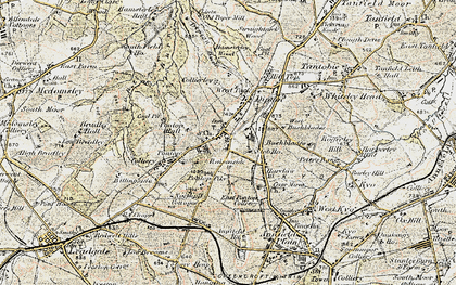 Old map of Dipton in 1901-1904