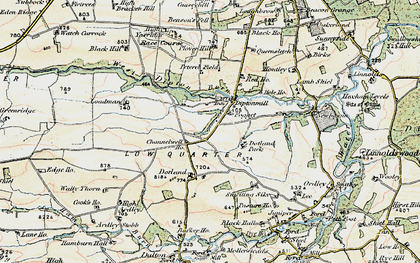 Old map of Diptonmill in 1901-1904