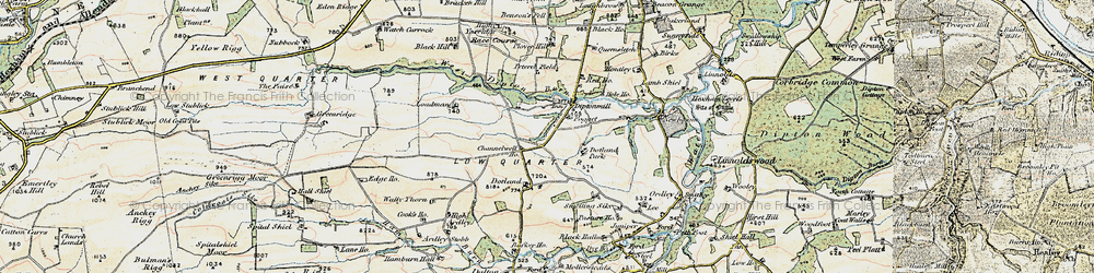 Old map of Diptonmill in 1901-1904