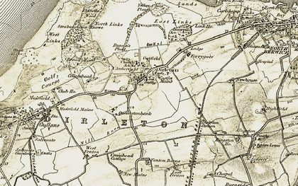 Old map of Dirleton in 1901-1906